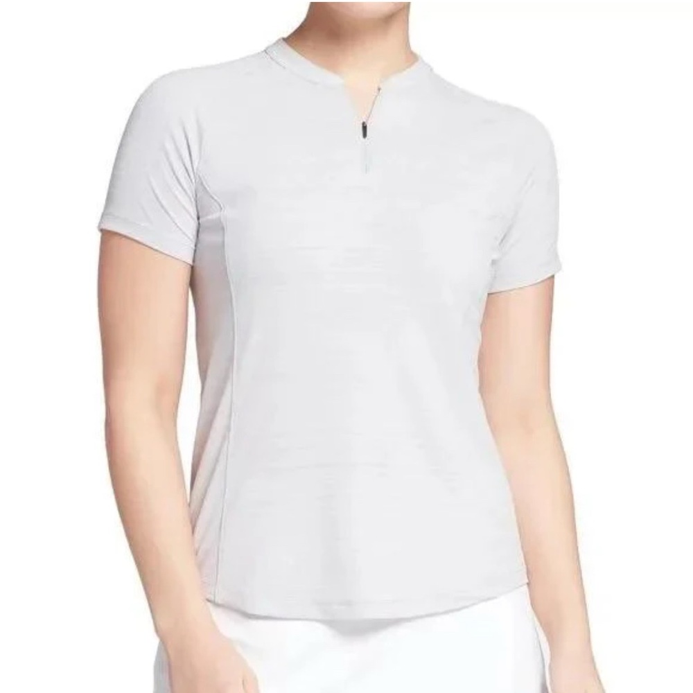 NWT Slazenger Golf Polo Light Gray Core Textured Blade UPF 30+ Size XL